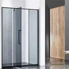 Svartur snúningur gler sturtuhurð