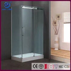 3 spjaldið rammalaus rennandi gler sturtuhurð