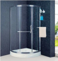 Bognar gler sturtuhurðir með glerhillum