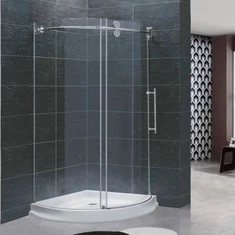 Fjórðung rennandi bognar gler sturtuhurðir