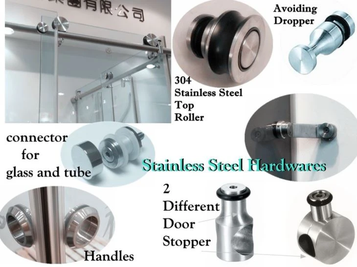 Square Frameless Sliding Shower Stall